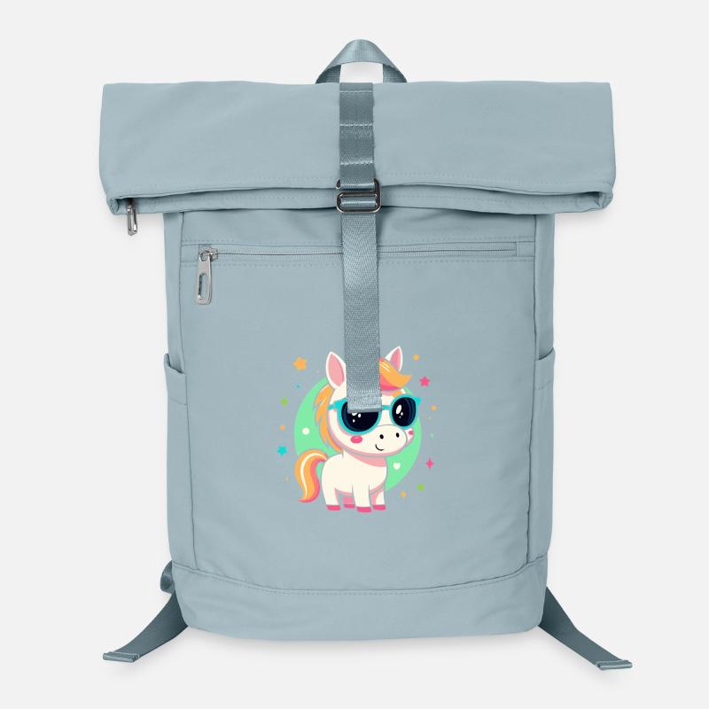 Regenbogenpony mit Brille Laptop-Rucksack 