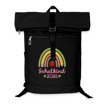 Schulkind 2026 Regenbogen - Laptop-Rucksack  - Schwarz - Vorne