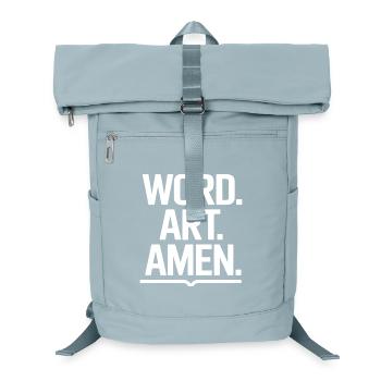 Wortkunst Amen-Typografie - Laptop-Rucksack  - Eisblau - Vorne