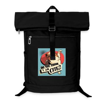 Funny Pomeranian Dog - Do You Think I Am Cute? - Laptop Backpack - black - Front