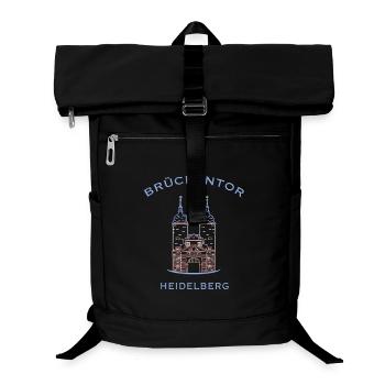 Heidelberg, Wahrzeichen Brückenturm 2 - Laptop-Rucksack  - Schwarz - Vorne