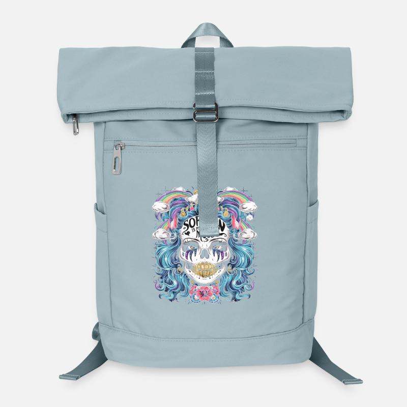 Farbenfrohes Skelett mit sarkastischem Spruch Laptop-Rucksack 