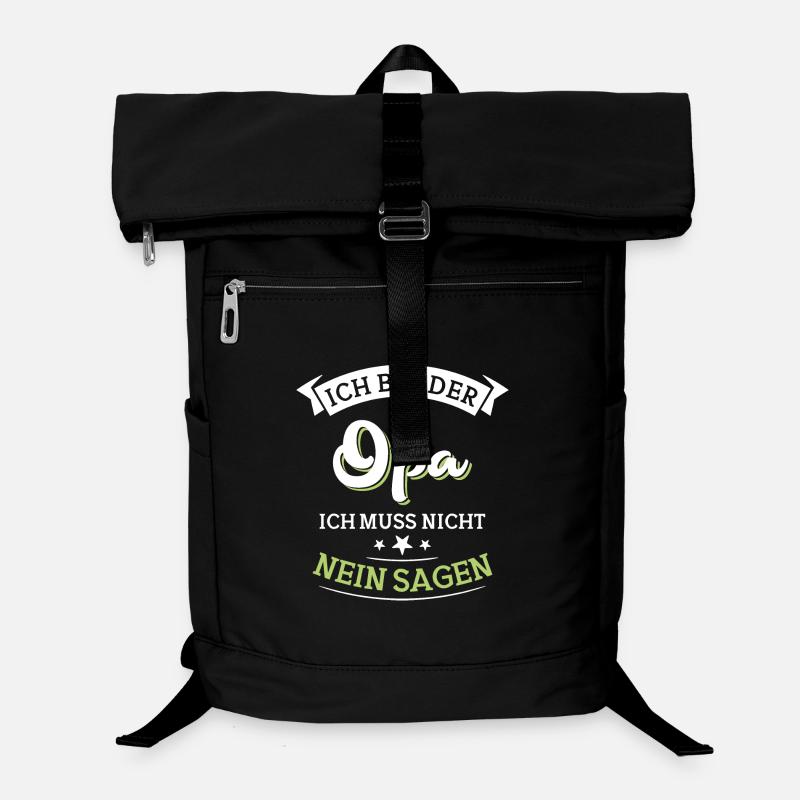 Ich bin der Opa ich muss nicht nein sagen - Laptop-Rucksack  - Schwarz