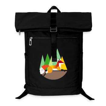 Fuchs Motiv – Ruhe und Natur im geometrischen Stil - Laptop-Rucksack  - Schwarz - Vorne