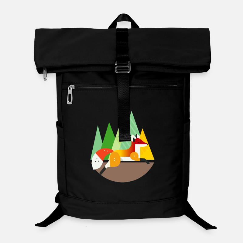 Fuchs Motiv – Ruhe und Natur im geometrischen Stil Laptop-Rucksack 