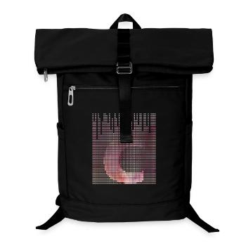 Blumenverlauf mit Schriftzug - Laptop-Rucksack  - Schwarz - Vorne