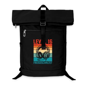 16. Geburtstag Jungen Gamer Level 16 Unlocked - Laptop-Rucksack  - Schwarz - Vorne