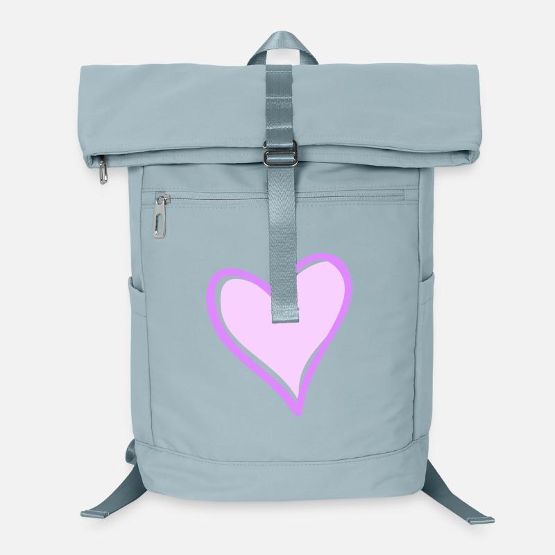 Cœur violet avec contour noir Sac à dos ordinateur