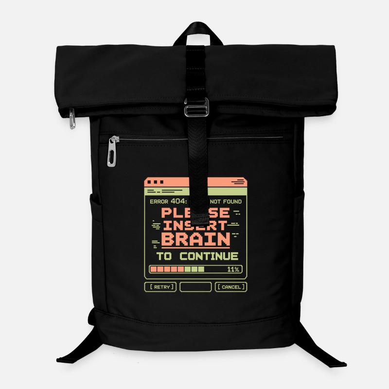 Insert Brain Error 404 Retro Gamer Laptop Backpack