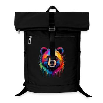 Ours aux couleurs de l’arc-en-ciel - Sac à dos ordinateur - noir - Devant