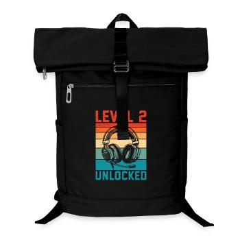 Baby 2nd Birthday – 2 years old level 2 unlocked - Laptop Backpack - black - Front