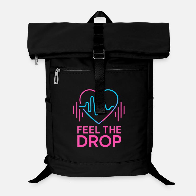 FEEL THE DROP Heart Neon EDM Party Electro Laptop Backpack