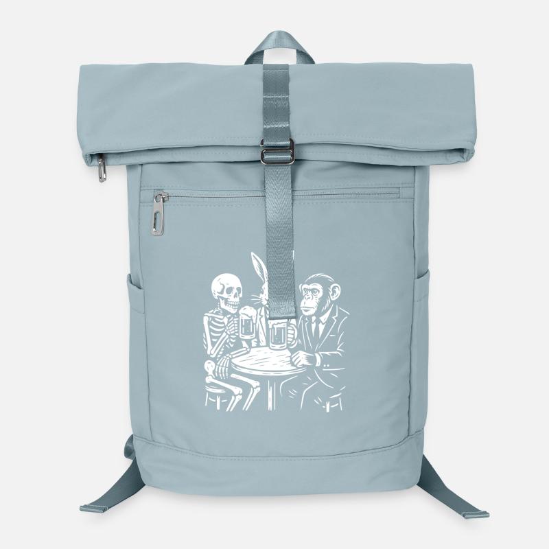 Toasting Trio: Skeleton Rabbit Ape Laptop Backpack
