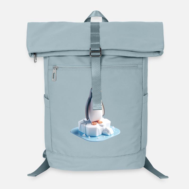 Pinguin auf Eisblock 3D Laptop-Rucksack 