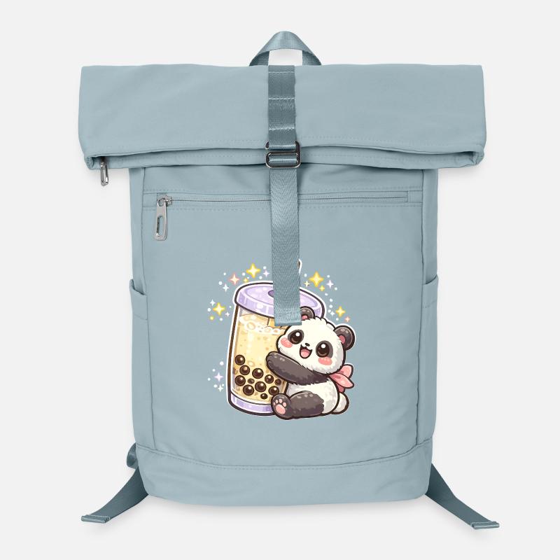 Panda Bubble Tea Cuddle Motif Laptop Backpack