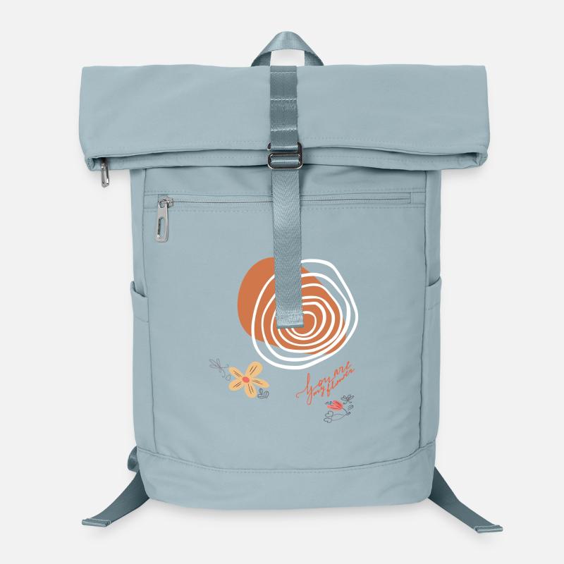  Blumen und Kreise Laptop-Rucksack 