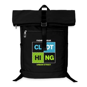 Neon-Quadrate Urban Street Collage - Laptop-Rucksack  - Schwarz - Vorne