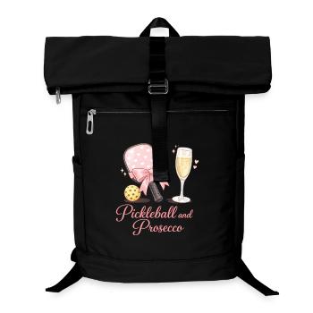 Pickleball und Prosecco Flair - Laptop-Rucksack  - Schwarz - Vorne