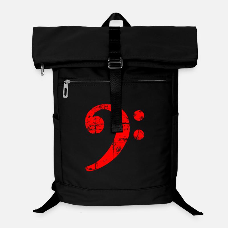 Bass Clef Vintage Musical Symbols Design (Red) Laptop Backpack