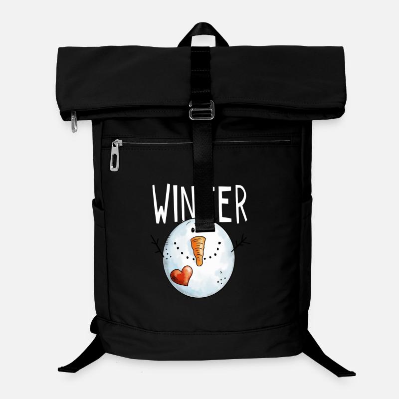 Winter Schneemann - Schneemänner - Schnee - Kälte - Laptop-Rucksack  - Schwarz