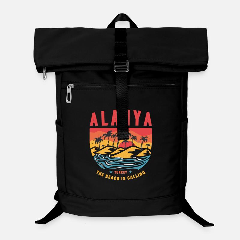 Design de plage vintage à Alanya, en Turquie Sac à dos ordinateur