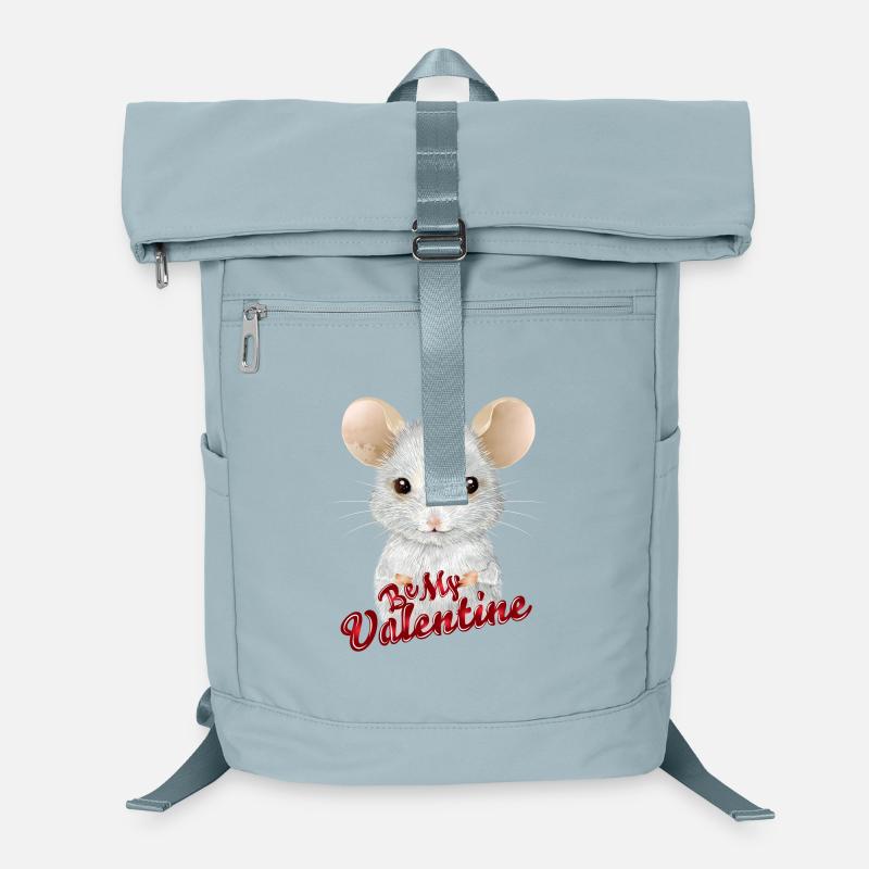 Souris blanche mignonne pour la Saint-Valentin Sac à dos ordinateur
