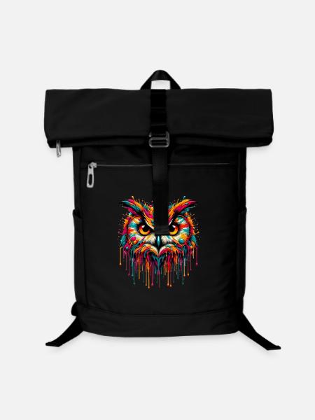 Eule - Laptop-Rucksack - Schwarz