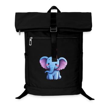Süßer fröhlicher Elefant mit Partyhut - Laptop-Rucksack  - Schwarz - Vorne
