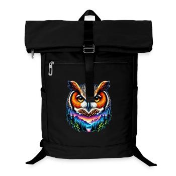 Eule - Laptop-Rucksack  - Schwarz - Vorne