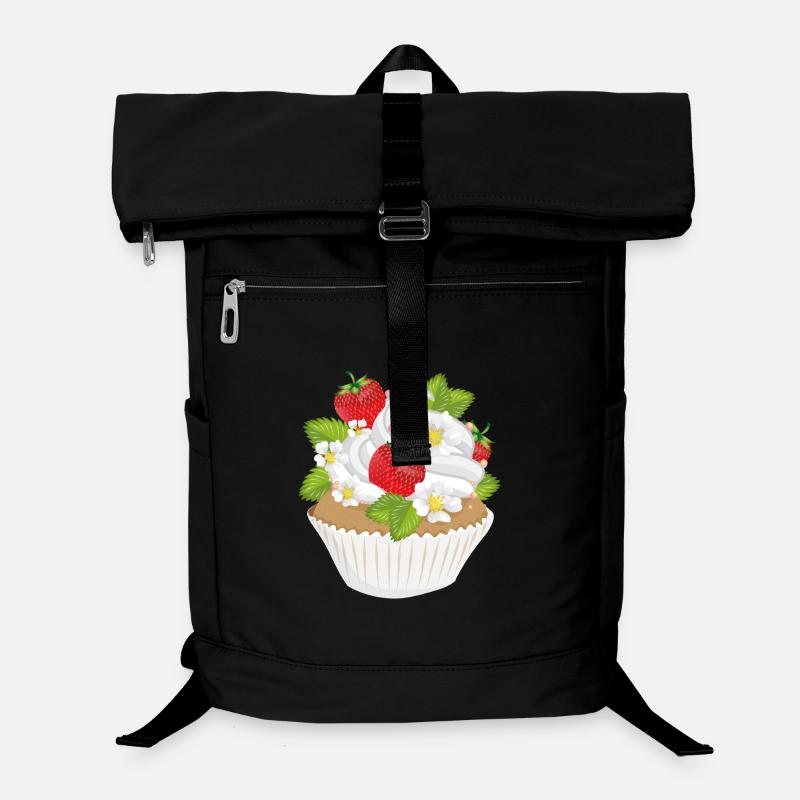 Erdbeer-Cupcake Motiv – Törtchen mit Topping Laptop-Rucksack 