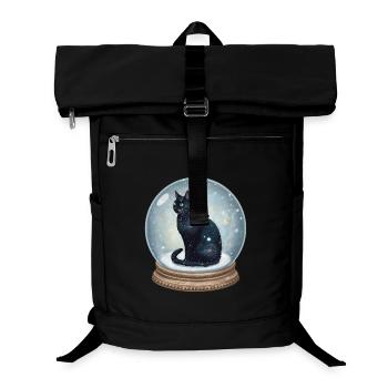 Cosmic Cat in Snow Globe Schneekugel Katze - Laptop-Rucksack  - Schwarz - Vorne