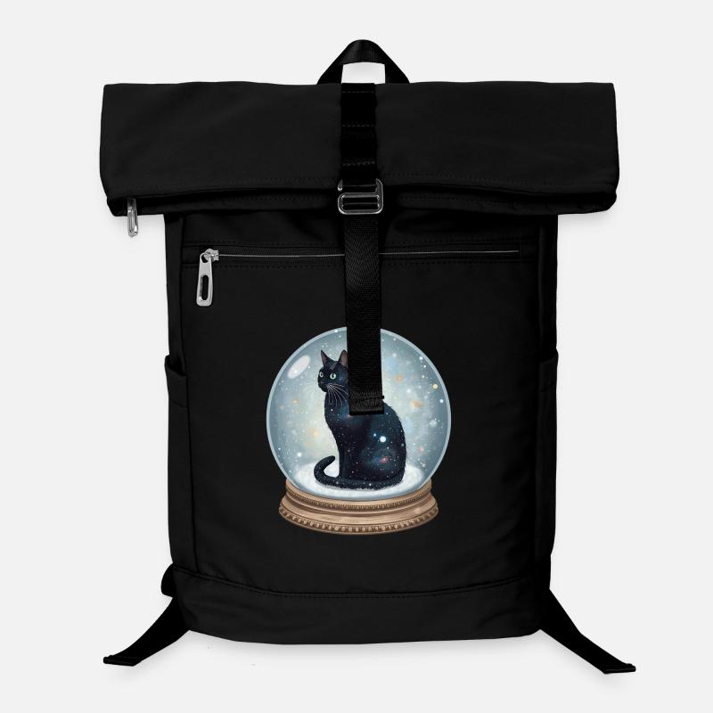 Cosmic Cat in Snow Globe Schneekugel Katze Laptop-Rucksack 