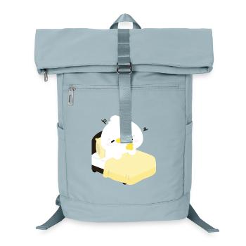Canard douillet et endormi sur un lit jaune - Sac à dos ordinateur - bleu glacier - Devant