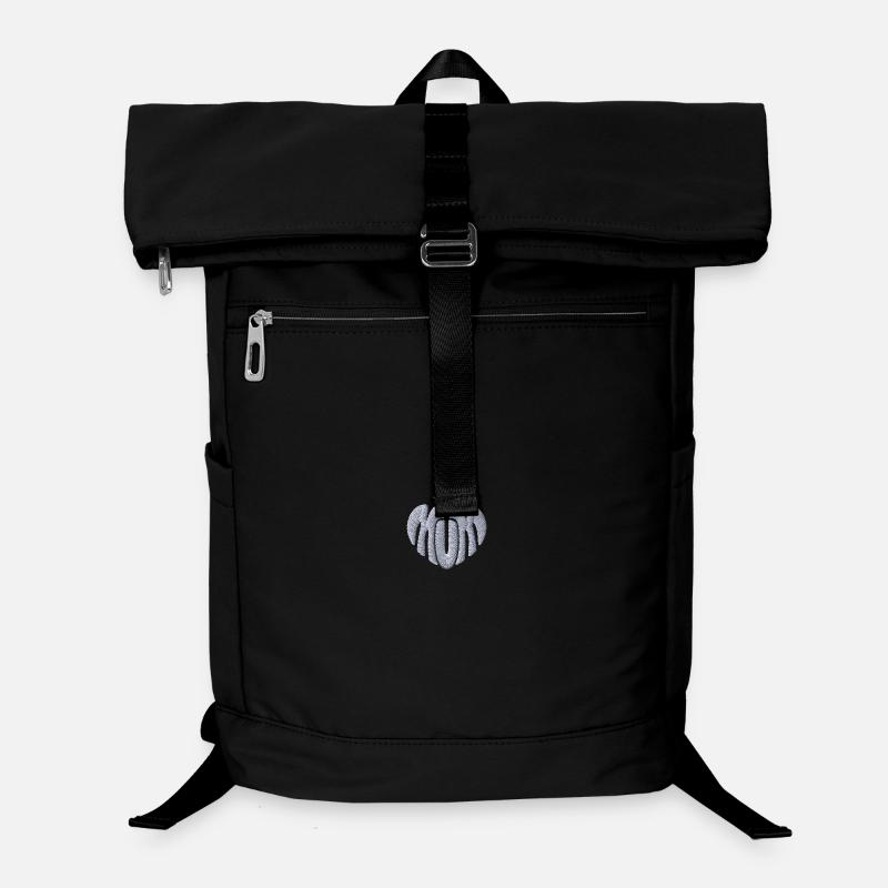 Mum Heart White Embroidered Laptop Backpack