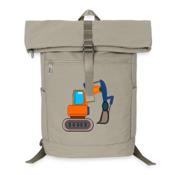 CONSTRUCTION SITE EXCAVATOR CHILDREN DIGGING - Laptop Backpack - sand beige - Front