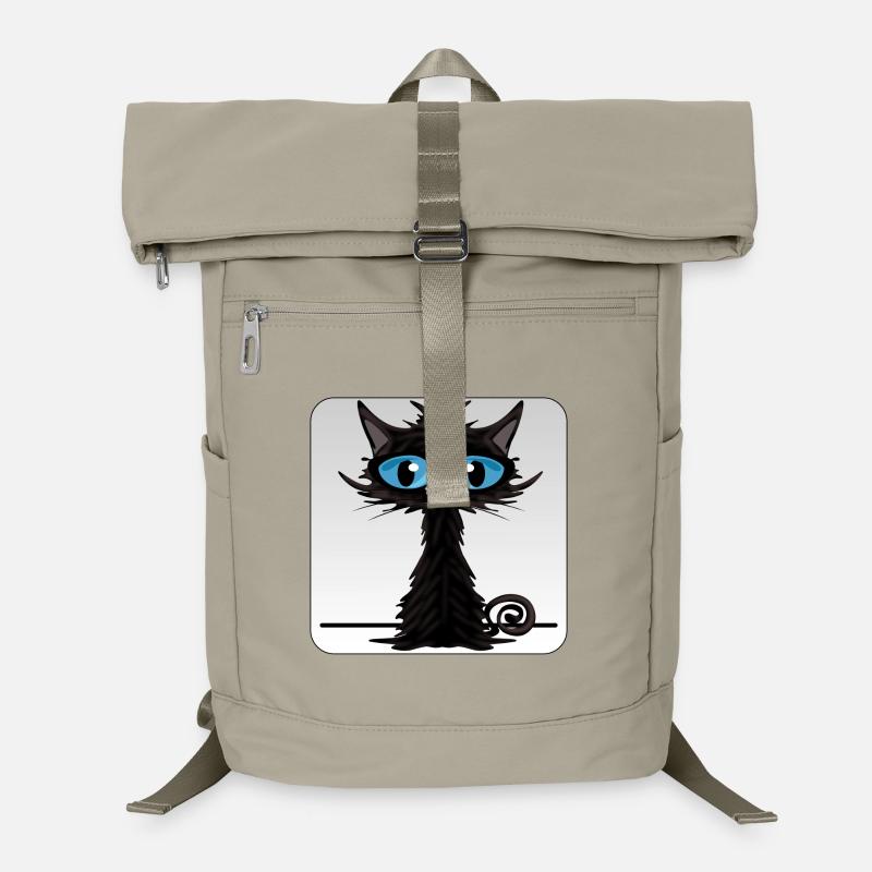 Black cat with blue eyes Laptop Backpack