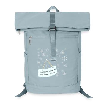 Schneeflocken und Weihnachtslied - Laptop-Rucksack  - Eisblau - Vorne