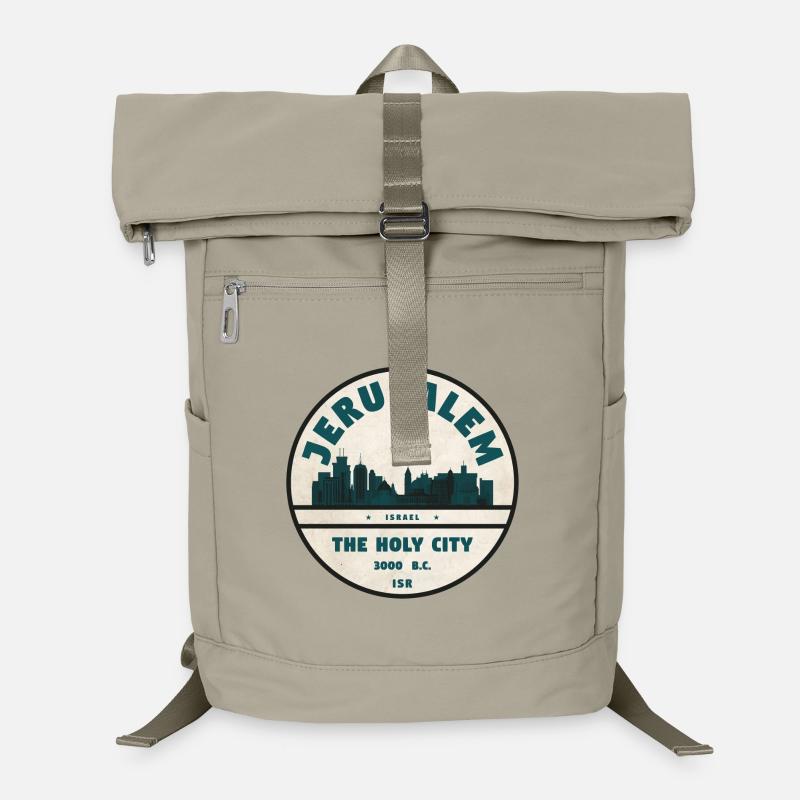 Jerusalem Skyline Retro Abzeichen Laptop-Rucksack 