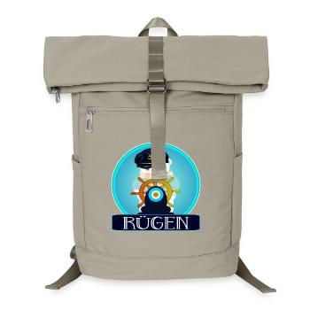 INSEL RÜGEN - EISBÄR KAPITÄN - HOBBY SEGELN - Laptop-Rucksack  - Sandbeige - Vorne