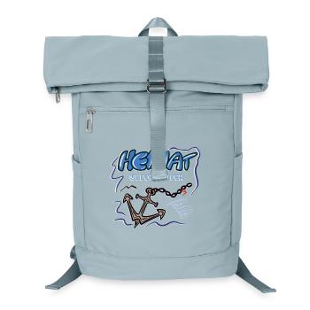 Heimat Hafen Motiv mit Anker und Kette - Laptop-Rucksack  - Eisblau - Vorne