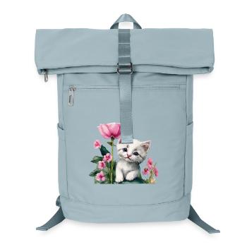 White kitten - Laptop Backpack - ice blue - Front