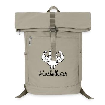 Muskelkater Lustiger Wortwitz Katzen Illustration - Laptop-Rucksack  - Sandbeige - Vorne