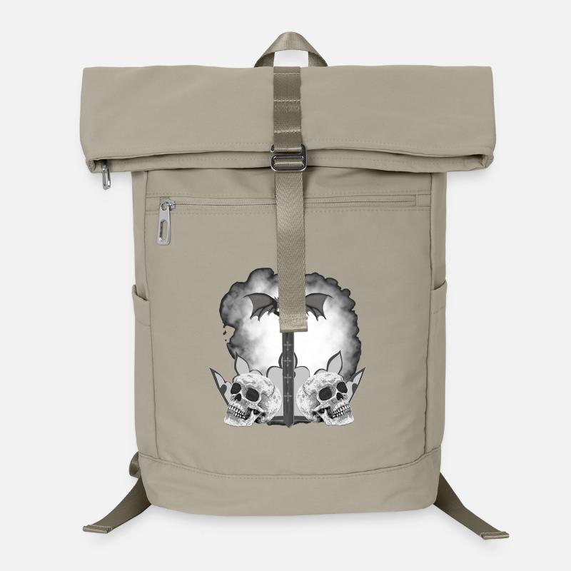 Menschenschädel, Schwerter, Dämonenflügel, vanitas Laptop-Rucksack 