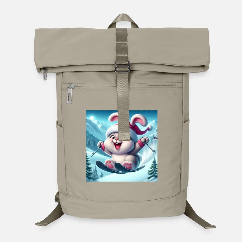 Lapin Saut Ski Noël Sac à dos ordinateur