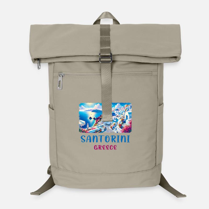 Santorini Greece ocean vacation trips Laptop Backpack