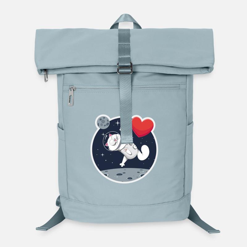 Lone Astronaut Cat Catching Heart Laptop Backpack