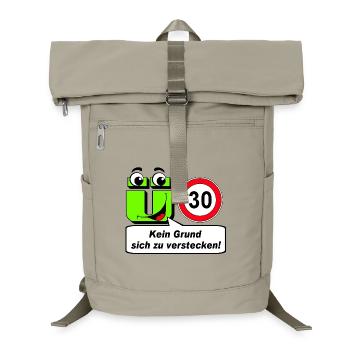 30. Geburtstag ,Ü30 Kein Grund sich zu verstecken - Laptop-Rucksack  - Sandbeige - Vorne