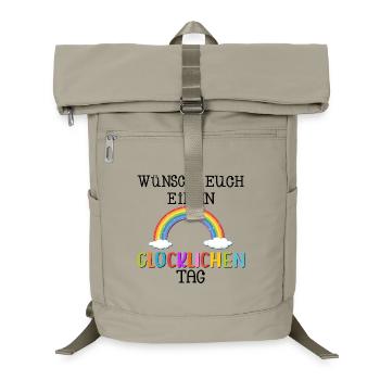GLÜCKLICHEN TAG WÜNSCHEN - REGENBOGEN - Laptop-Rucksack  - Sandbeige - Vorne