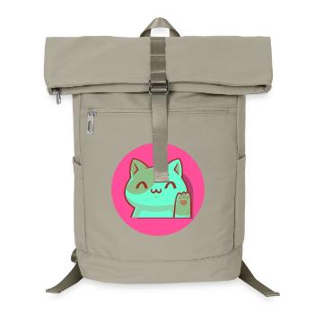 Chibi Kawaii Katze, Glücksbringer, Popart pink - Laptop-Rucksack  - Sandbeige - Vorne