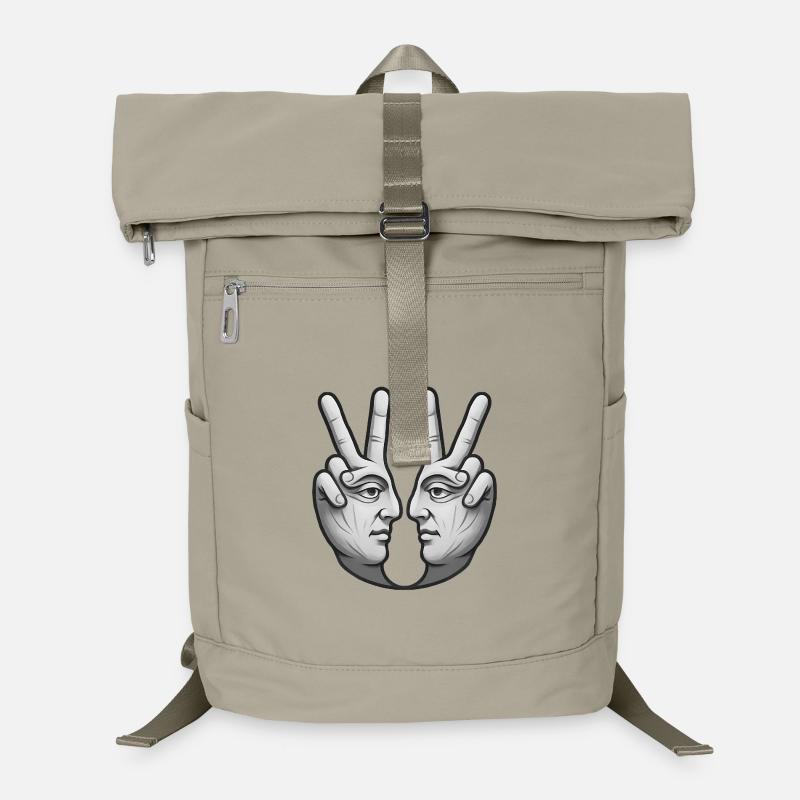 Art surréaliste de la main à double face Sac à dos ordinateur